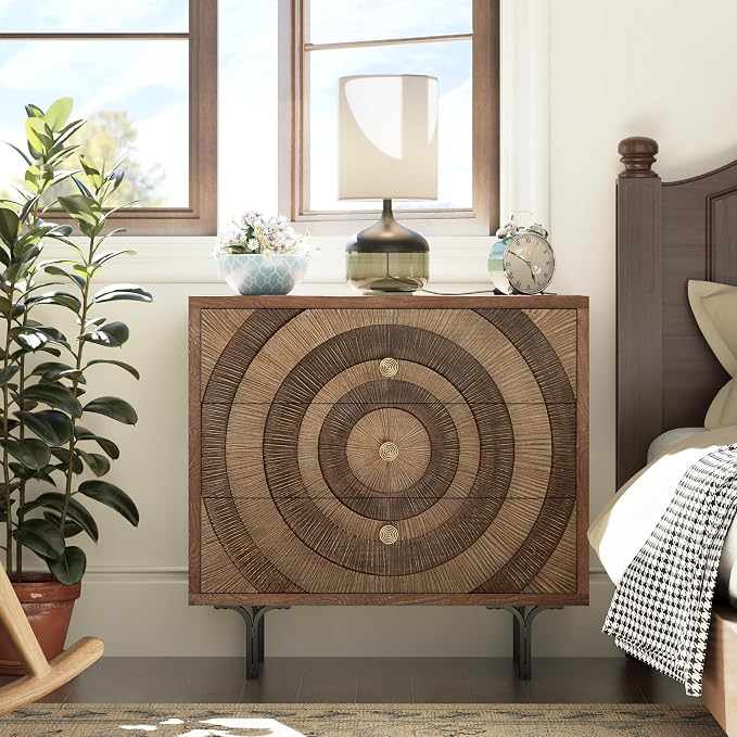 Aoikax Farmhouse 3-Drawer Dresser, Accent Wooden Chest of Drawers by Aoikax