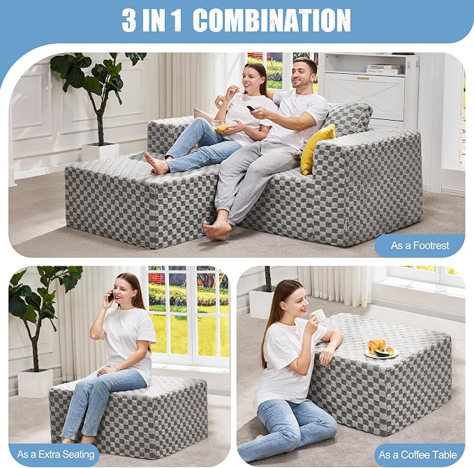Hobestluk Rectangle Ottoman Memory Foam Footrest - Image 5