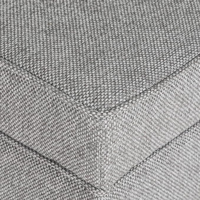 Adeco 17 Inch Square Linen Storage Ottoman - Image 5