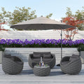 TWT Patio Furniture Sofa Set 4 Pieces Aluminum Outdoor Furniture w/27.8in by TWT