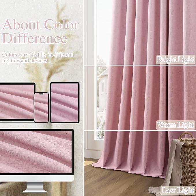 Guken 100% Blackout Curtains 108 Inch Length 2 Panels Set - Image 7