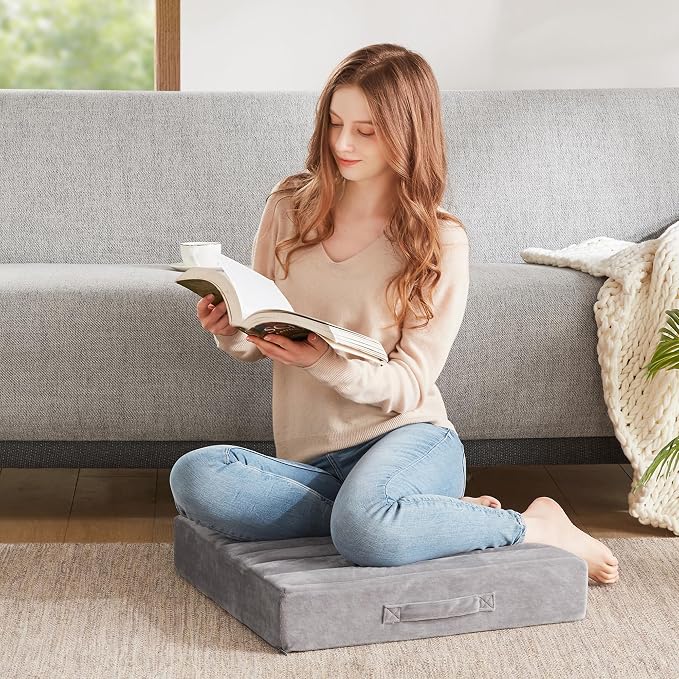 Codi High Density Foam Floor Pillow 2 Sets, Large Meditation Cushions Seating - Image 8