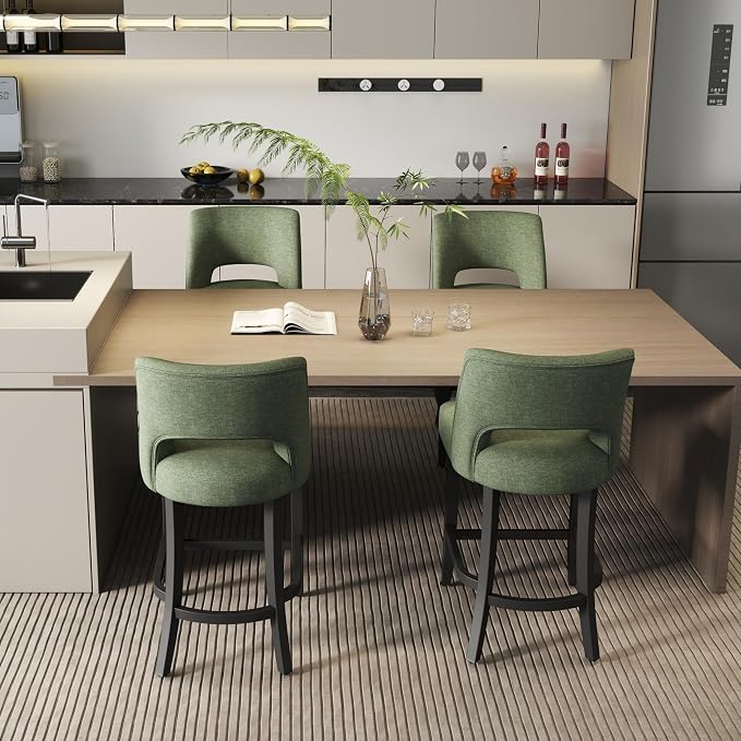 VKNOW Bar Stools Set of 4, Modern Counter Stools - Image 4