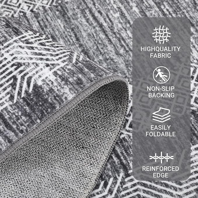 GarveeHome Modern Geometric Area Rug 2x3 Distressed Bordered Washable Non Slip - Image 2