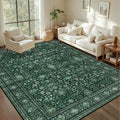 6x9 Area Rugs Living Room Rug: Washable Vintage Distressed Floral Rug No Slip by EXPEDIX