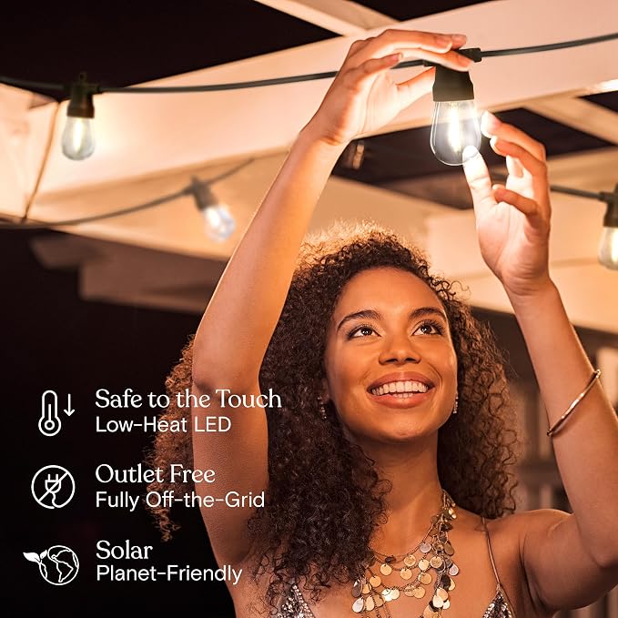 Brightech Ambience Pro Solar Powered Outdoor String Lights, 48 ft Commercial - Image 5