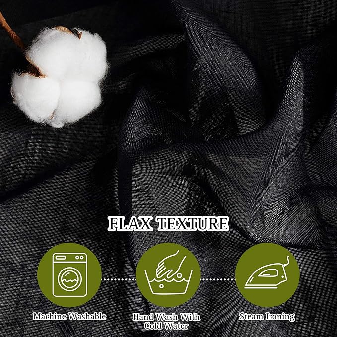 NICETOWN Linen Sheer Black Curtains - Image 4
