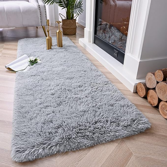 Chicrug Soft 2x10 Runner Rug for Bedroom Living Room Plush Fluffy Rug, Shag - Image 2