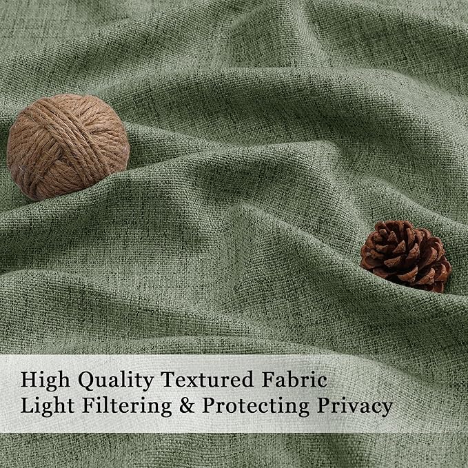OWENIE Sage Green Valances for Windows 1 Pcs 22 Inch Length, Light Filtering - Image 2