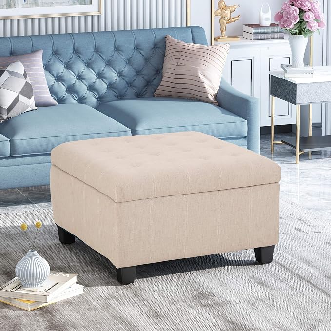 Christopher Knight Home Hedda Tufted Fabric Storage Ottoman - Image 2
