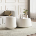 Modern Marble Nesting Coffee Table Set of 2, 26.77" Cup Shaped Coffee and End by Henf