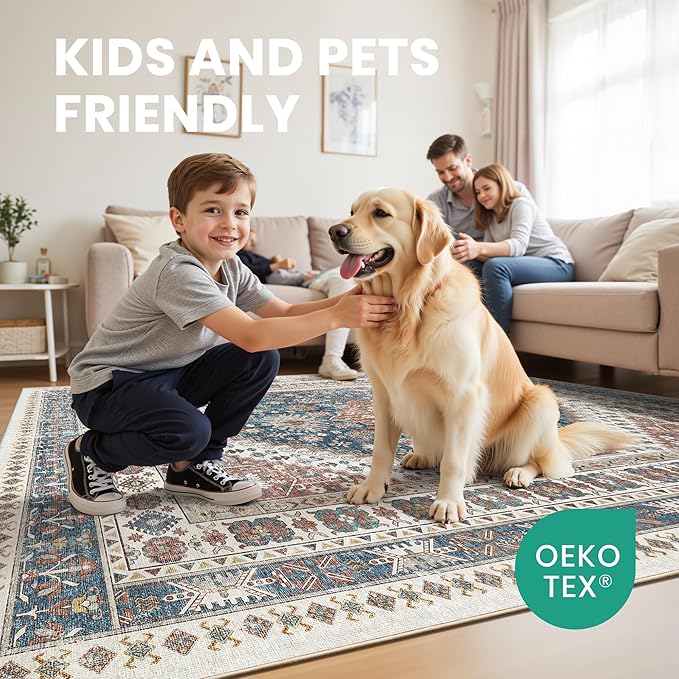 zesthome 9x12 Area Rugs, Stain Resistant Washable Rug, Ultra-Thin Rugs - Image 7