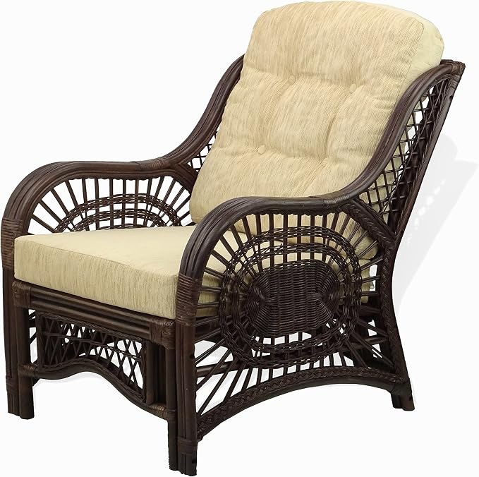 Malibu Lounge Living Accent Armchair Natural Rattan Wicker Handmade Design - Image 5