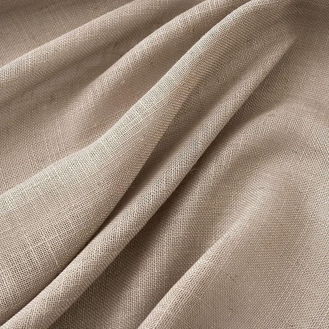 MIULEE Taupe Linen Curtains 90 Inch Long - Image 4