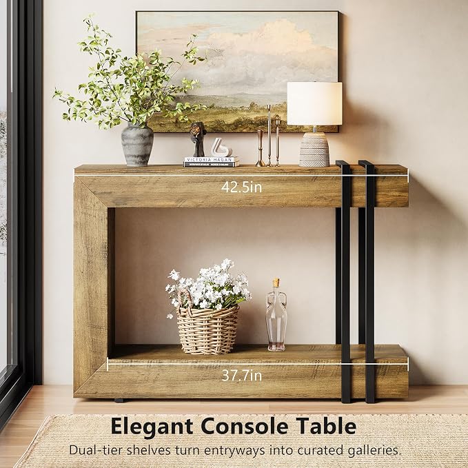 Einhomn 42.5" Console Table Behind Couch, 2-Tier Narrow Entryway Table - Image 5