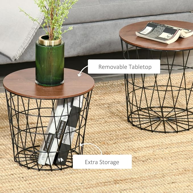 HOMCOM End Tables Set of 2, Nesting Tables - Image 5