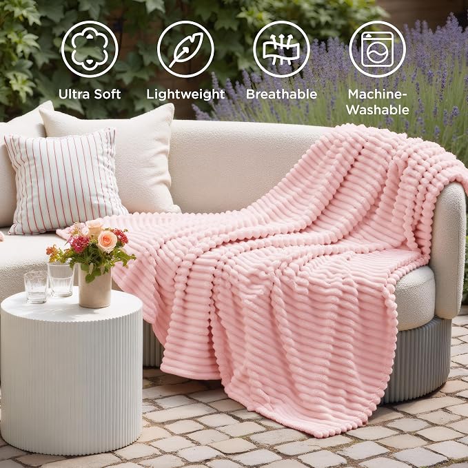 Bedsure GentleSoft Pink Throw Blanket - Image 5