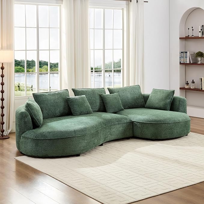 124.8'' Curved Sofa Couch with Chaise Lounge - Image 4