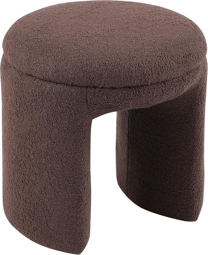 Furniture of America Rami Modern 18-inch Solid Wood Upholstered Ottoman - Image 4