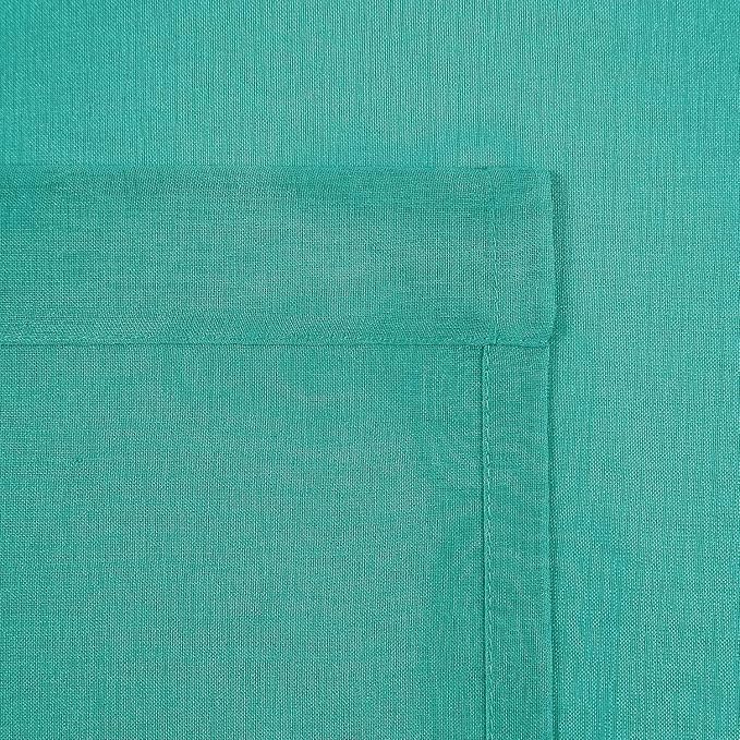 DWCN Teal Sheer Curtains Semi Transparent Voile Rod Pocket Curtains - Image 5