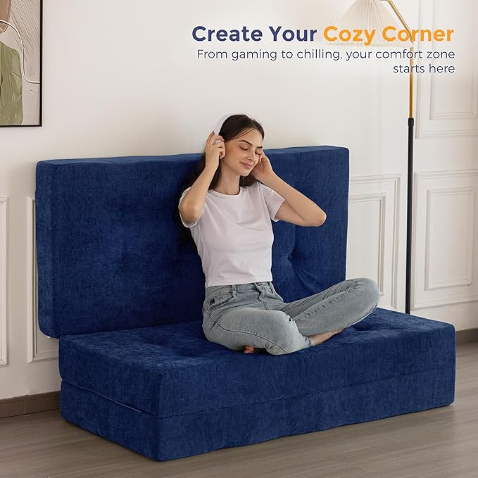 MAXYOYO 6" Folding Sofa Bed for Floor, Tufted Tri-Fold Floor Mattress - Image 4