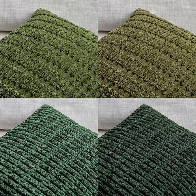 Fancy Homi Set of 4 Green Spring Decorative Throw Pillow Covers 12x12 Inch - Image 4