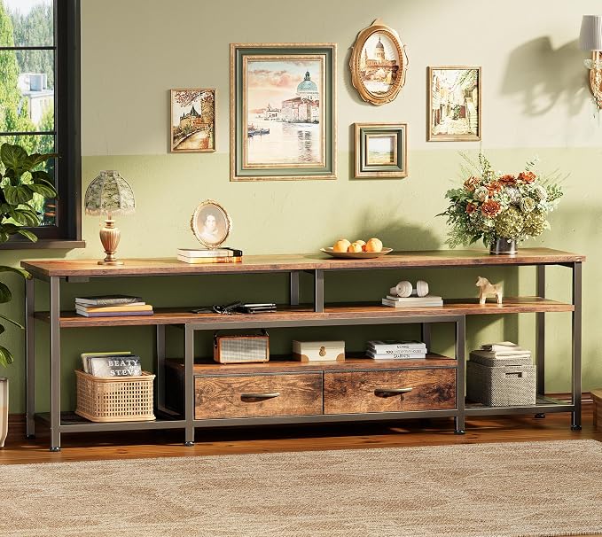 Huuger 63 Inch LED TV Stand for 65 70 Inch TV, Entertainment Center - Image 7