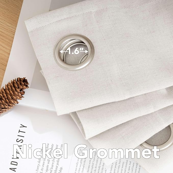 Elegant Natural Linen Blended Energy Efficient Light Filtering Linen Textured - Image 5
