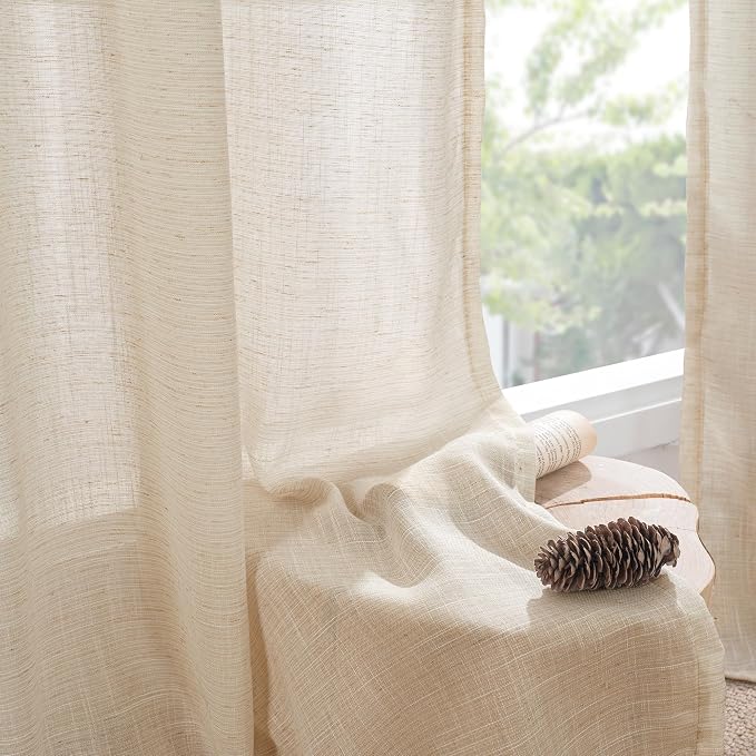 BGment Natural Linen Curtains 45 Inch Length - Image 8