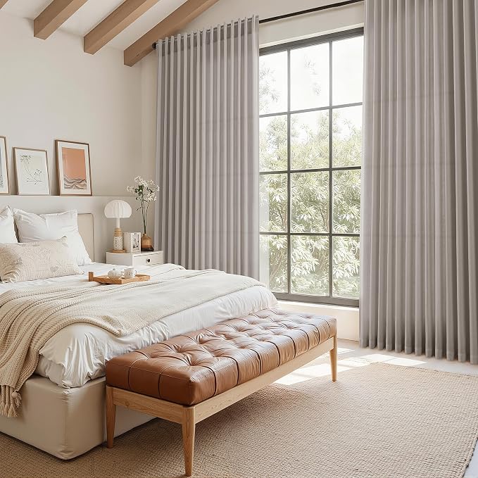 Stone Grey Linen Curtains 108 Inches Long - Image 7
