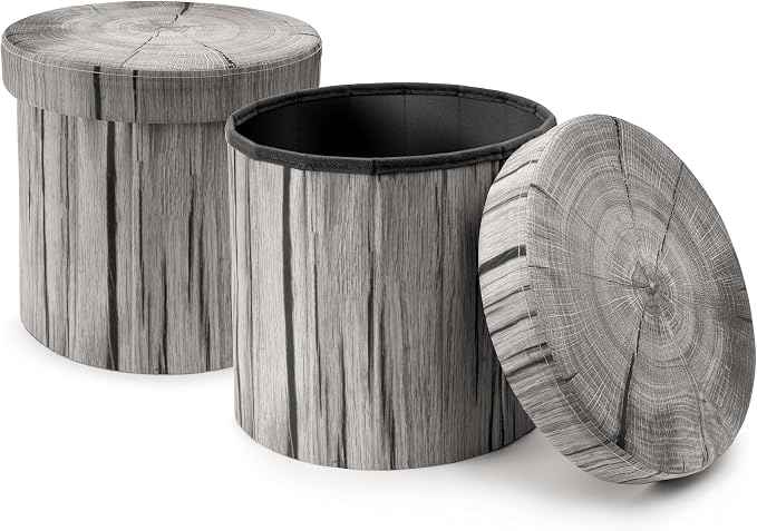 Sorbus Tree Stump Stool, Storage Ottoman 15 Inch Fake Tree Stumps Log Stool by Sorbus