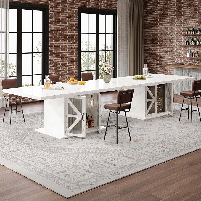 LVB Modern Dining Table for 4 to 6, Wooden Pedestal Dining Room Table - Image 8