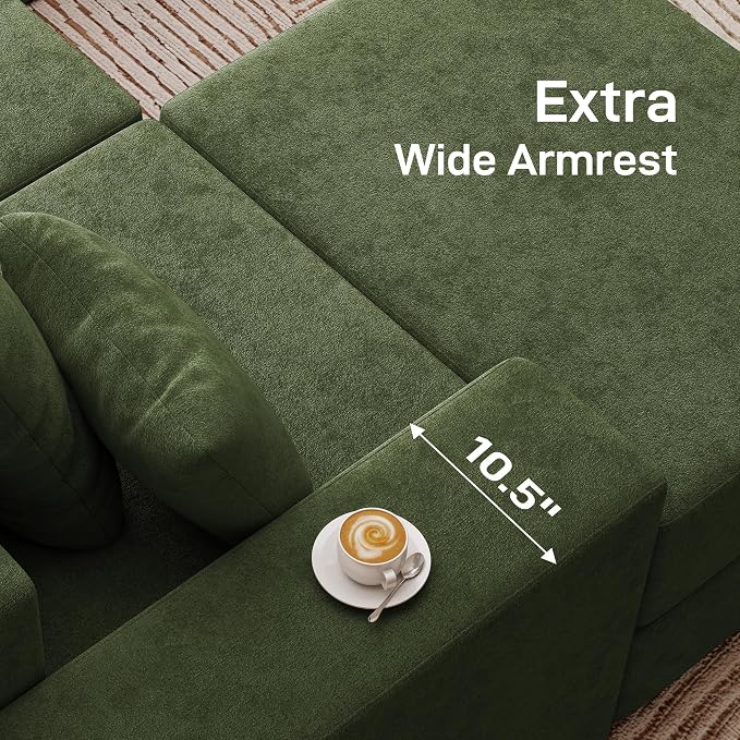 Living&Giving 128" U-Shaped Cloud Sectional Couch - Image 7