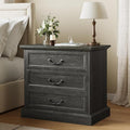 Huuger Nightstand with Charging Station, 3 Drawer Night Stand, 22 Inch Wider by Huuger