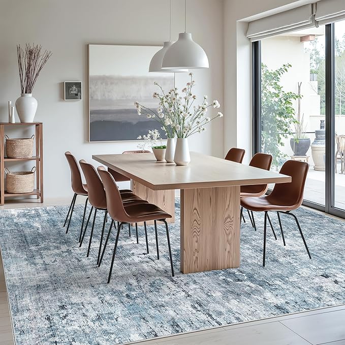 9x12 Area Rugs for Living Room, Abstract Non Slip Machine Washable Vintage Rugs - Image 4