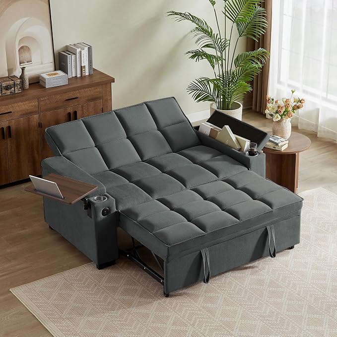 Auvsoce 65" Sleeper Sofa Bed Loveseat, Convertible Couch by Unknown