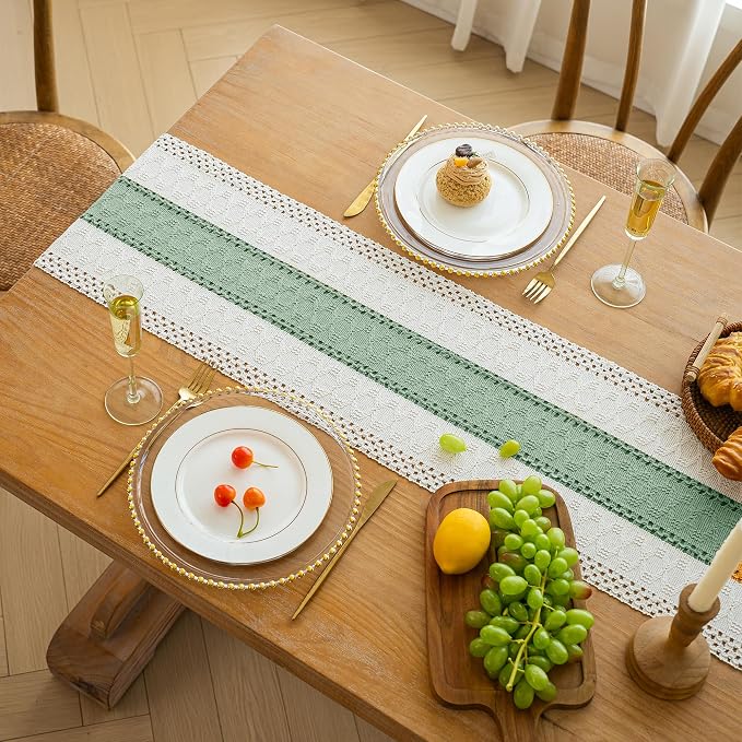 FEXIA Sage Green Table Runner 60 Inches Long - Image 7
