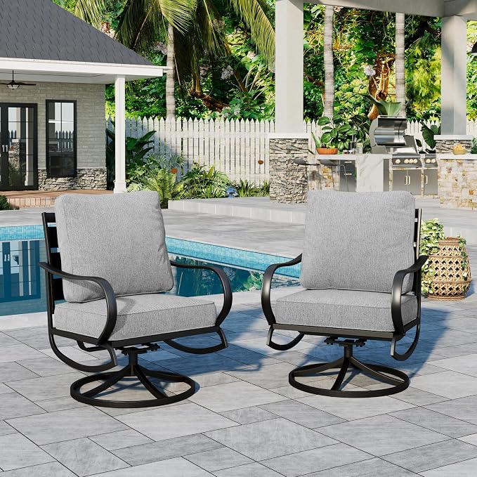 Sophia & William 2 Pieces Patio Furniture Sets Metal Sofa Chairs Patio Cushion - Image 6