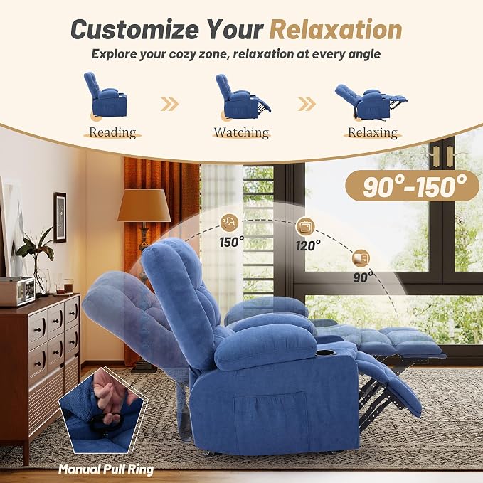 Rocker Recliner Chair with Massage and Heat, Nursery Rocking Chairs - Image 4