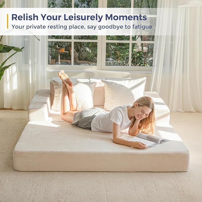MAXYOYO Loveseat Sofa Bed, 4 in 1 Convertible Boneless Couch Folding Recliner - Image 3