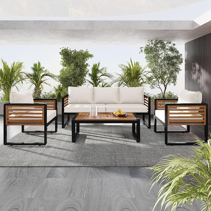 4-Pieces Outdoor Patio Sectional Sofa Set - Image 2