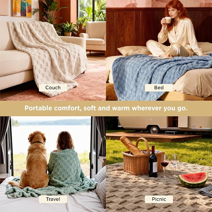 Bedsure GentleSoft Sage Green Twin XL Blanket - Image 4