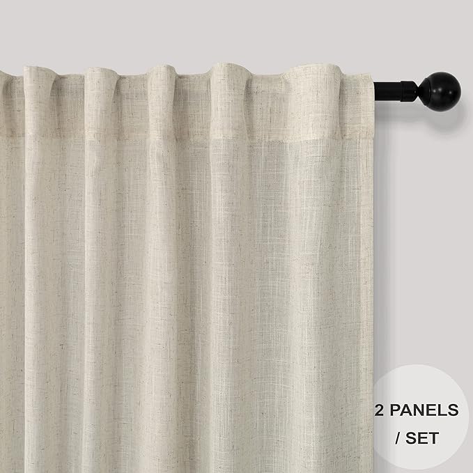 Pitalk Beige Curtains 54 Inch Length - Image 2