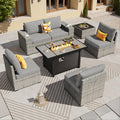 ovios 7 Pieces Patio Furniture Set, Outdoor Wicker Sectional Sofa by OVIOS