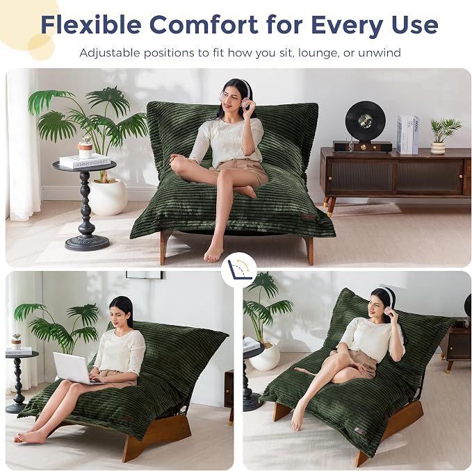 MAXYOYO Adjustable Living Room Chair, Convertible Bean Bag Chair & Recliner - Image 4