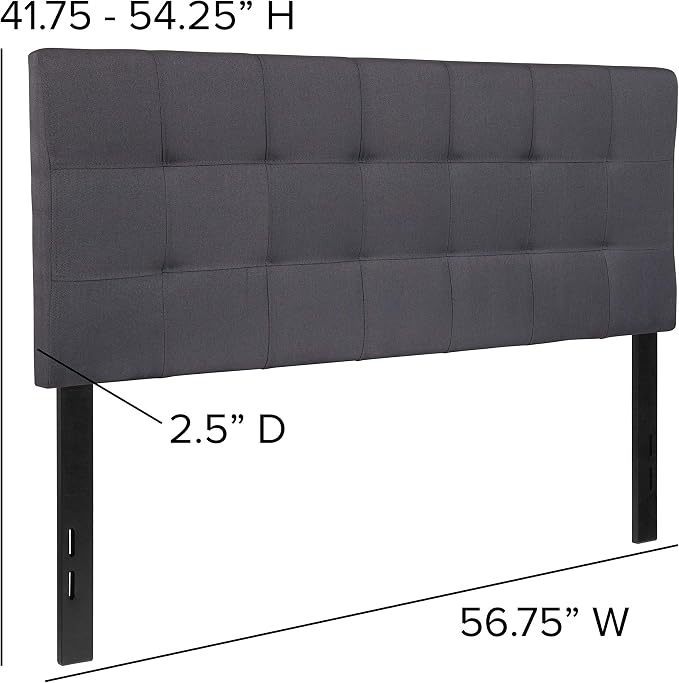 Flash Furniture Bedford Tufted Upholstered Full Size Headboard in Dark Gray - Image 2