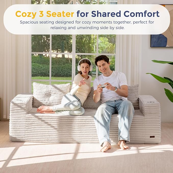 MAXYOYO 79" Oversized Boneless Loveseat Sofa Couch - Image 5