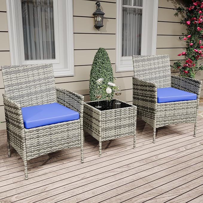 GarveeLife 3-Piece Patio Furniture Set, Rattan Outdoor Furniture - Image 6
