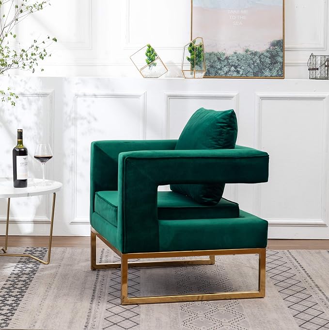Roundhill Furniture Lenola Upholstered Accent Arm Chair - Image 3
