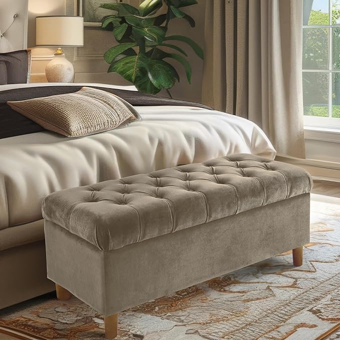 Homepop Home Decor | Tufted Ainsley Button Storage Ottoman Bench - Image 2